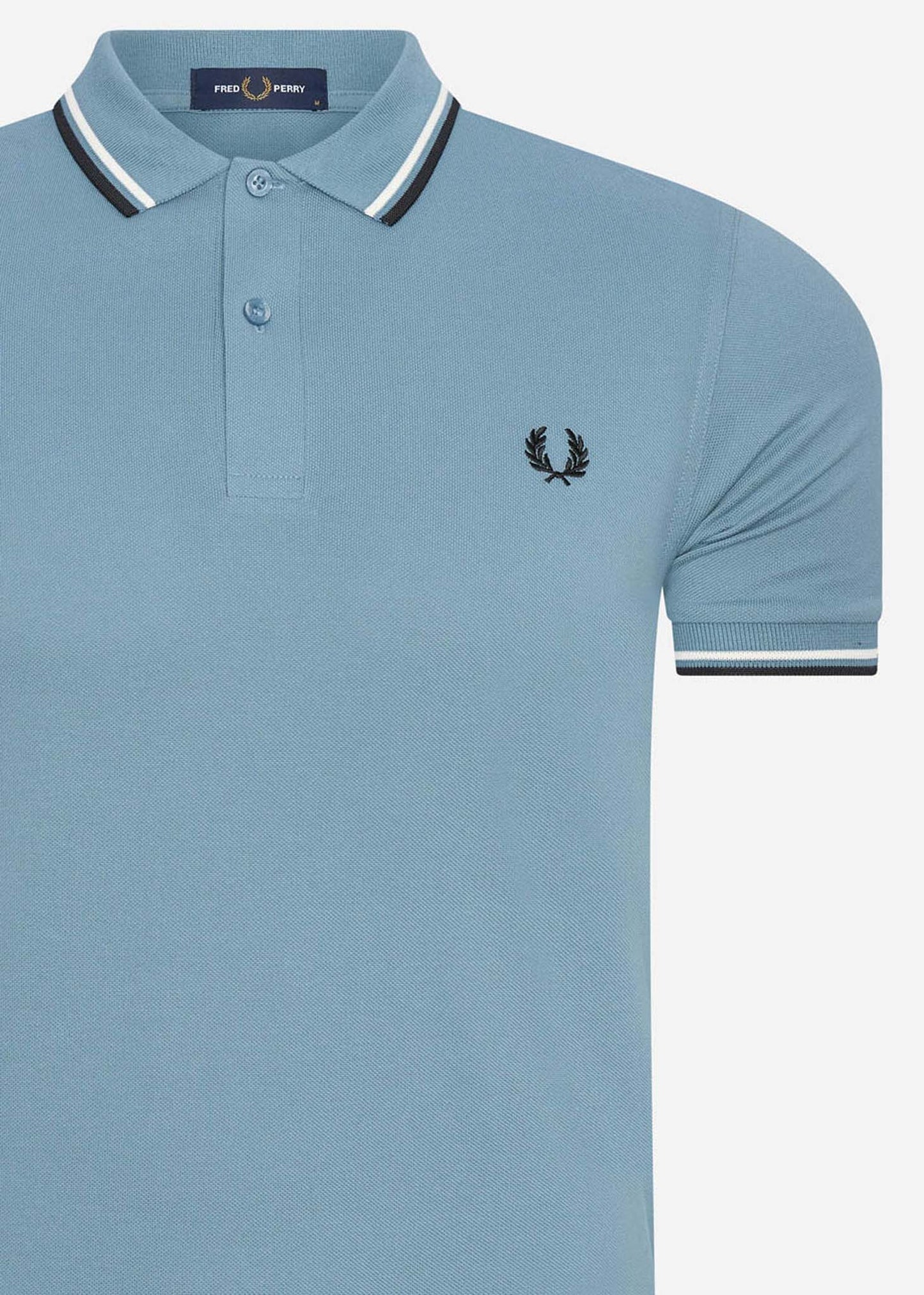 Twin tipped fred perry shirt - ash blue snow black