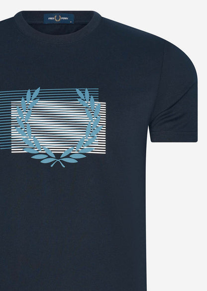 Fred Perry T-shirts  Glitched graphic t-shirt - navy 