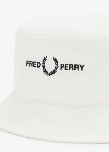 Fred Perry Bucket Hats  Branded twill bucket hat - snow white 