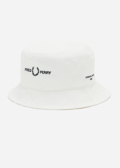 Fred Perry Bucket Hats  Branded twill bucket hat - snow white 