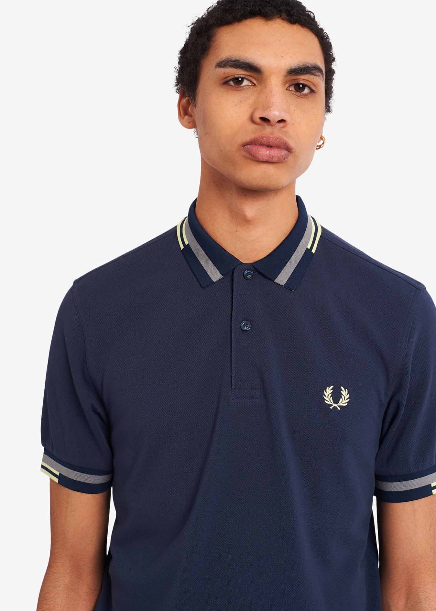 Abstract tipped polo shirt - dark airforce - Fred Perry