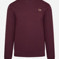 fred perry crewneck sweater burgundy back print