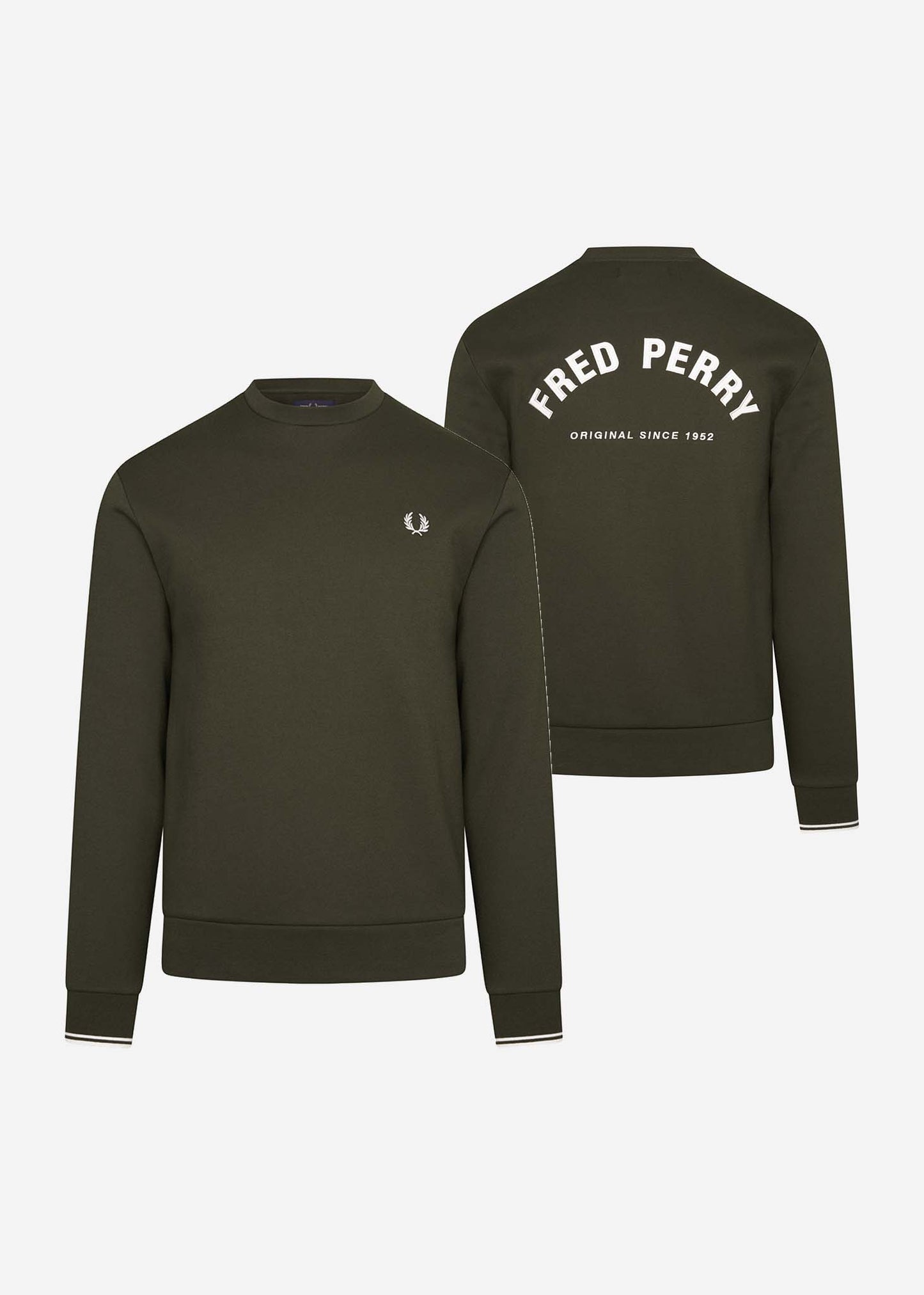Fred Perry embroidered sweat - hunting green