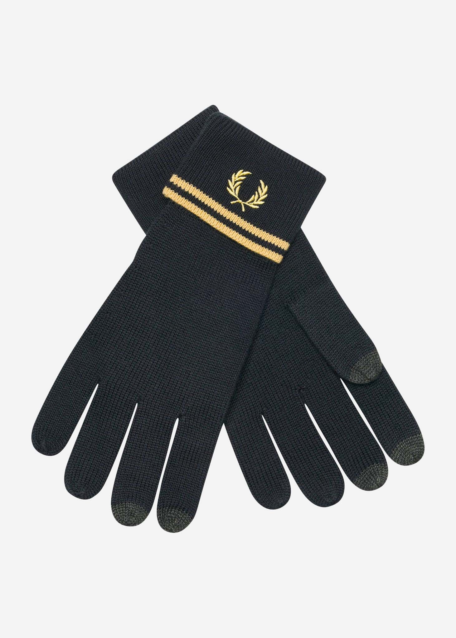 Fred Perry Handschoenen  Twin tipped merino wool gloves - black champagne 