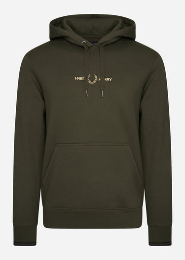 Fred Perry Vesten  Graphic hooded sweatshirt - hunting green 