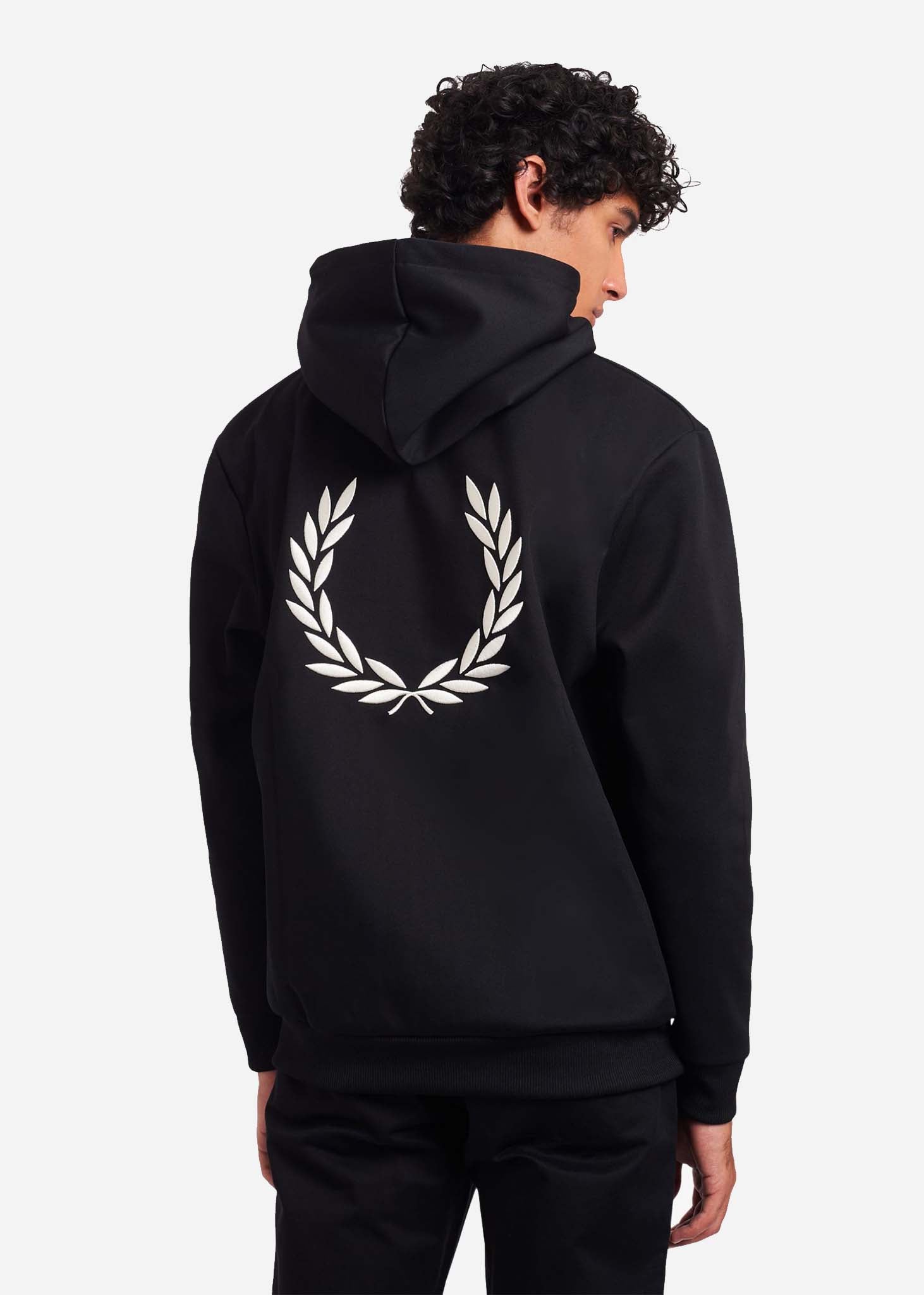 Fred Perry Hoodies  Laurel wreath hooded sweatshirt - black 