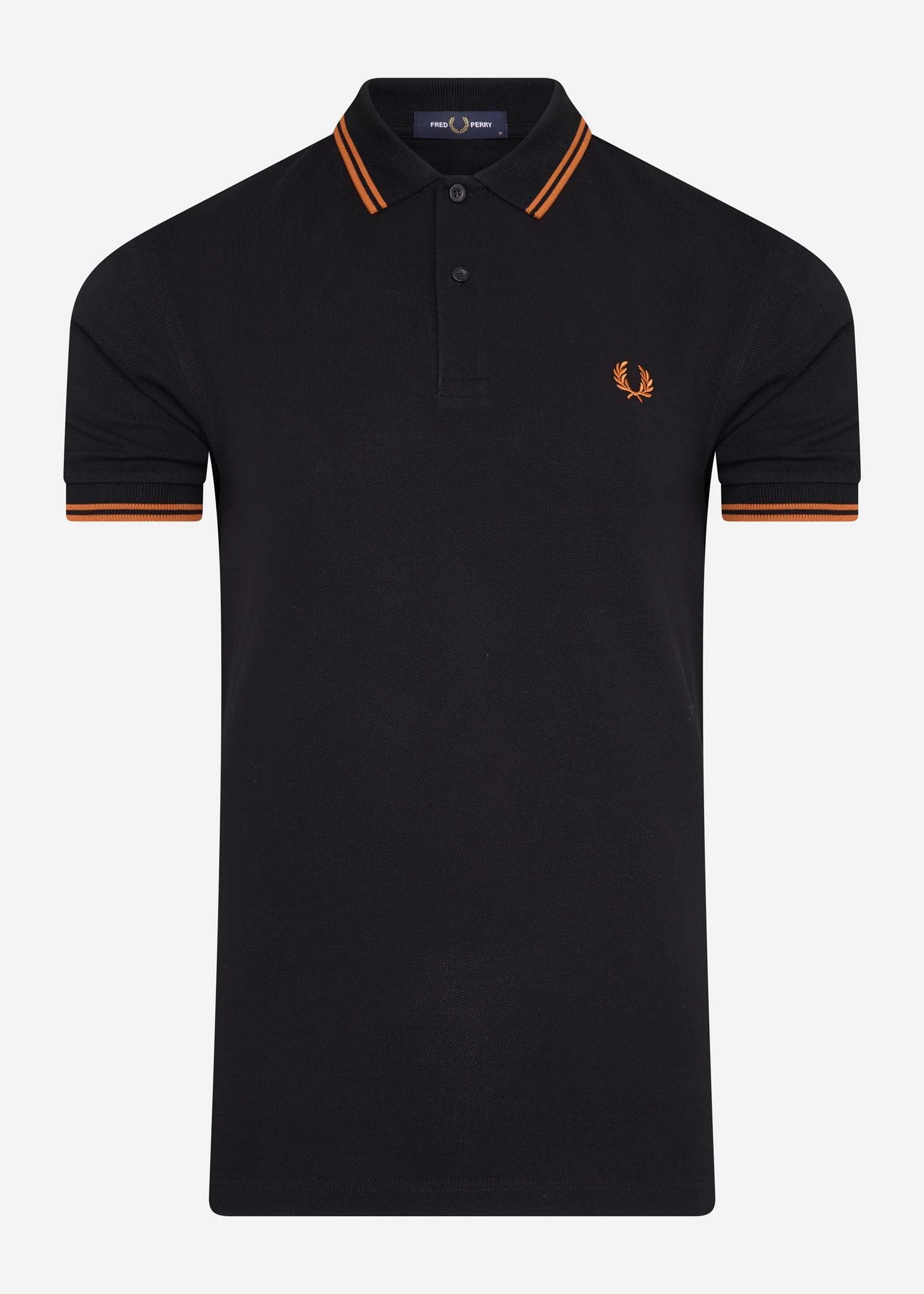Fred Perry Polo's  Twin tipped polo - black rust 