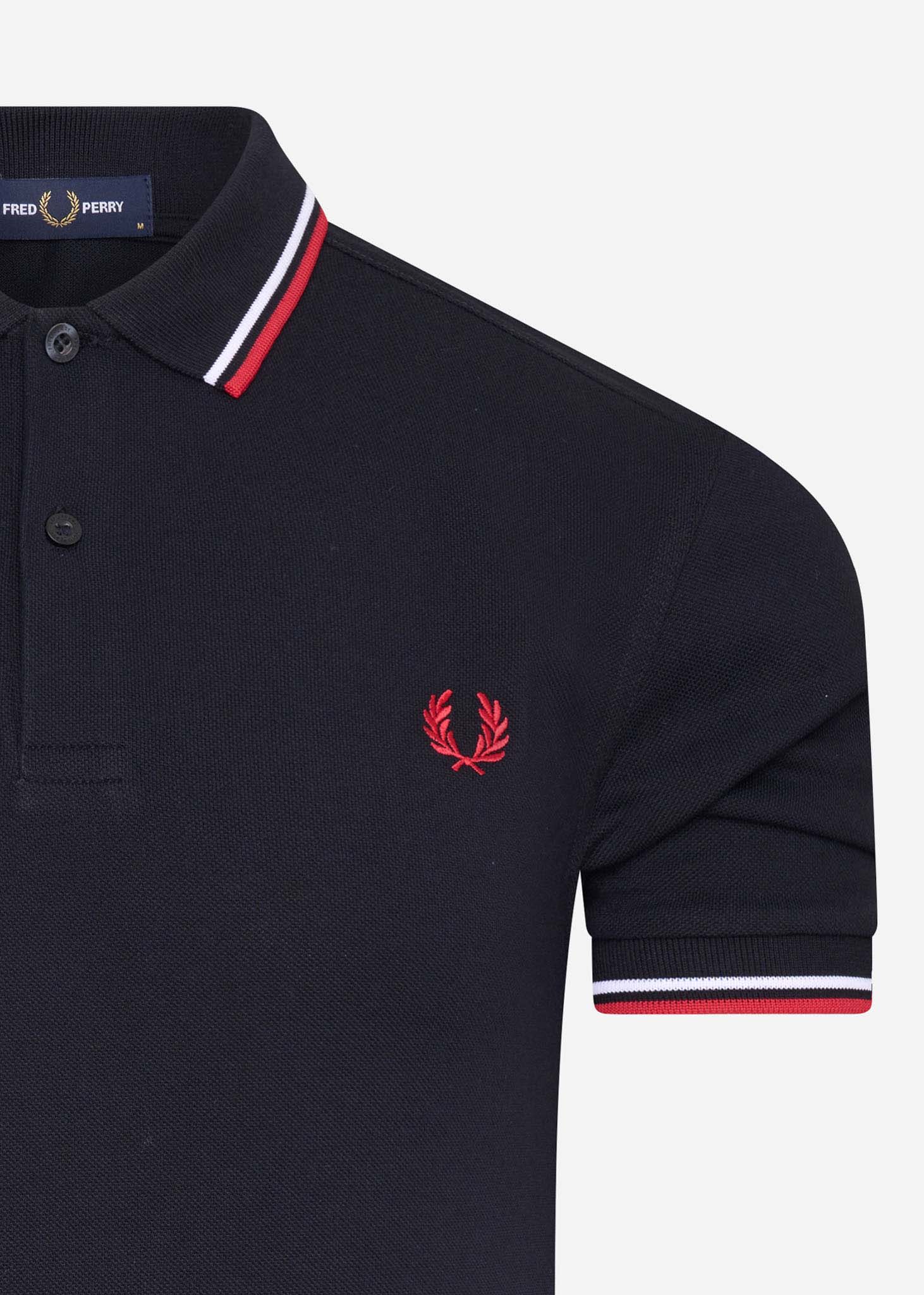 fred perry polo navy white red