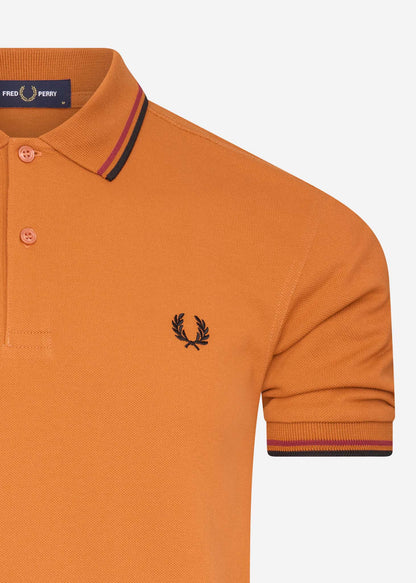 Fred Perry Polo's  Twin tipped polo - rust 