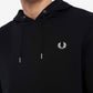 Tipped hooded sweatshirt - black