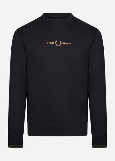 Fred Perry Truien  Graphic sweatshirt - black gold 