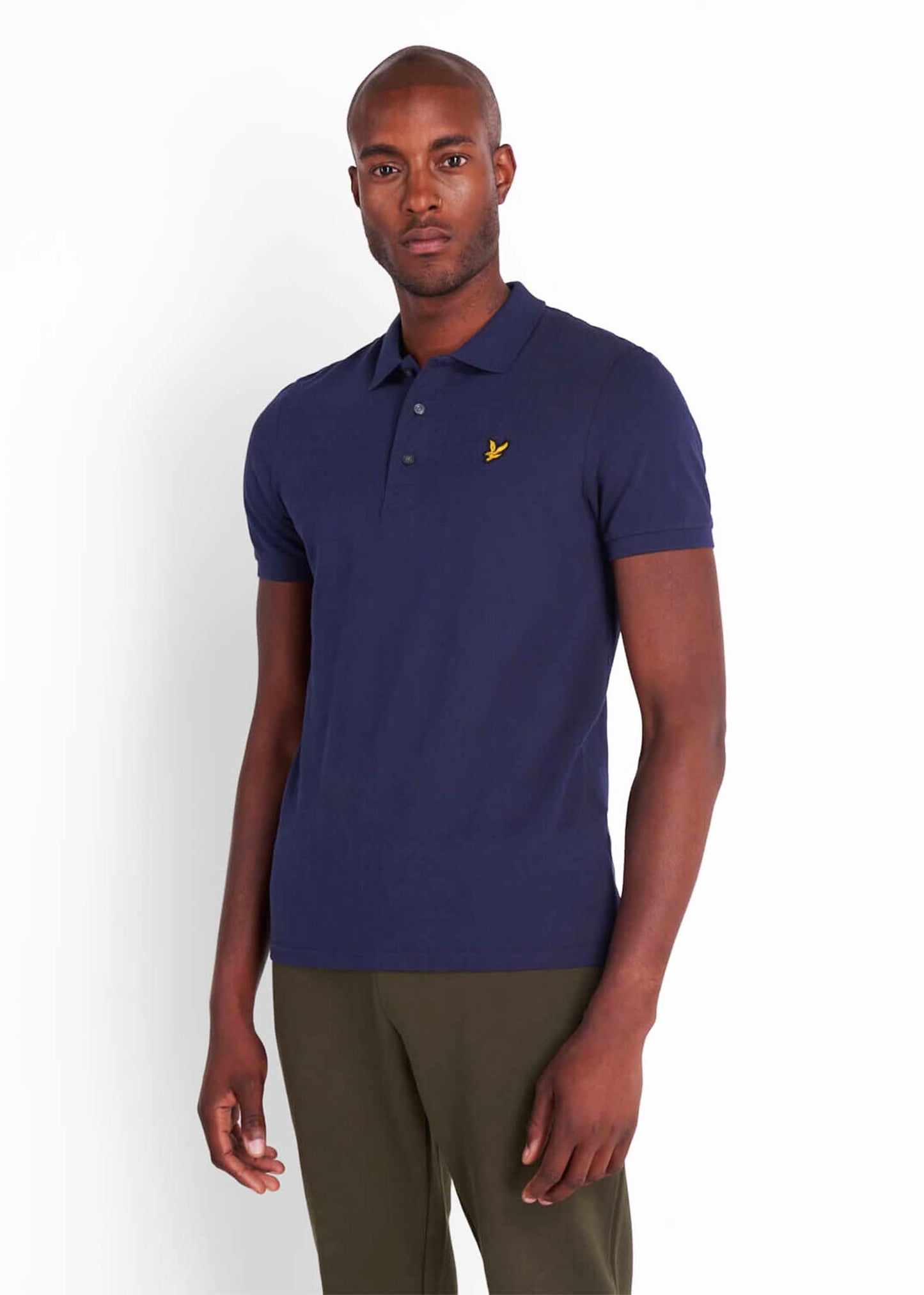 lyle and scott slim fit polo navy