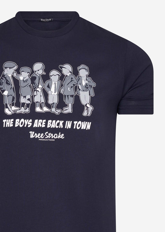 the boys are back in town t-shirt navy